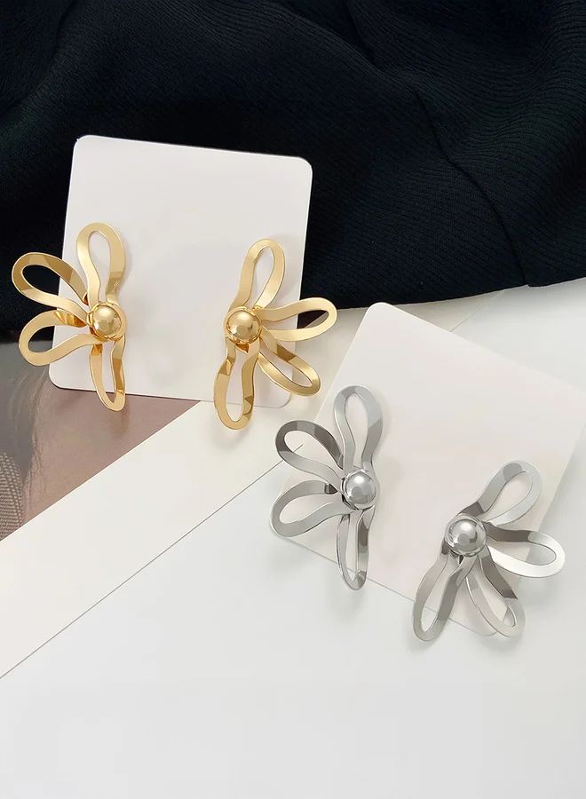 تايك تو Big Hollow Flower Earrings