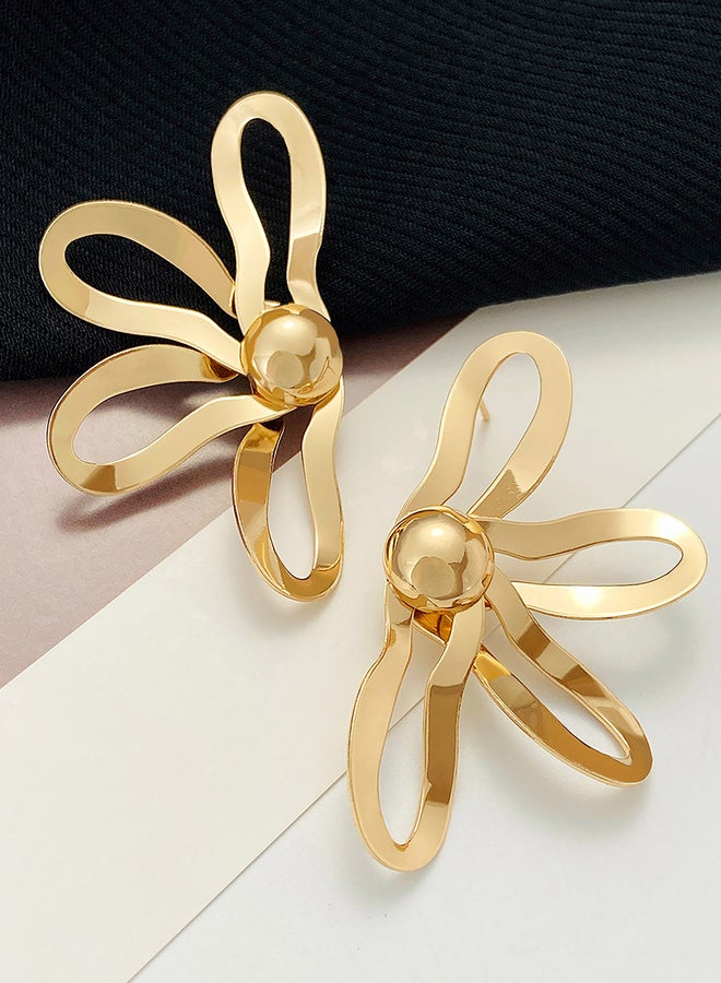 تايك تو أقراط زهرة مجوفة كبيرة - Image 2