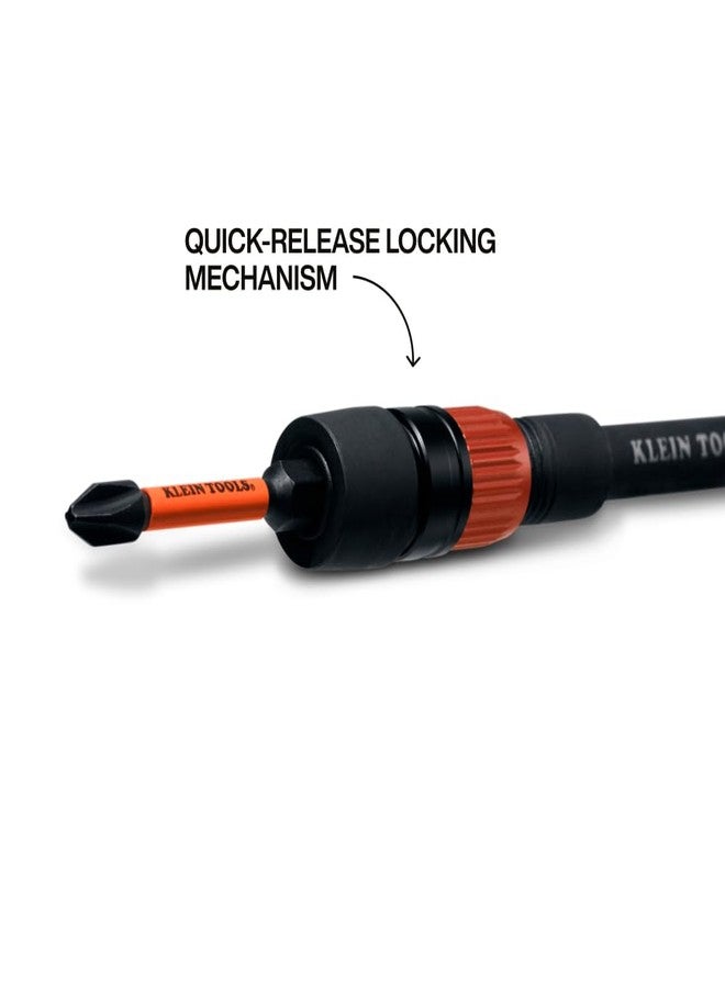 Klein Tools 31088 6-Inch Dual-Lock Extension, 1/4-Inch Hex Shank Impact Bit Holder, Quick-Release Locking Mechanism with Secondary Twist Lock, Compatible with Impact Drivers and Drills - Image 4