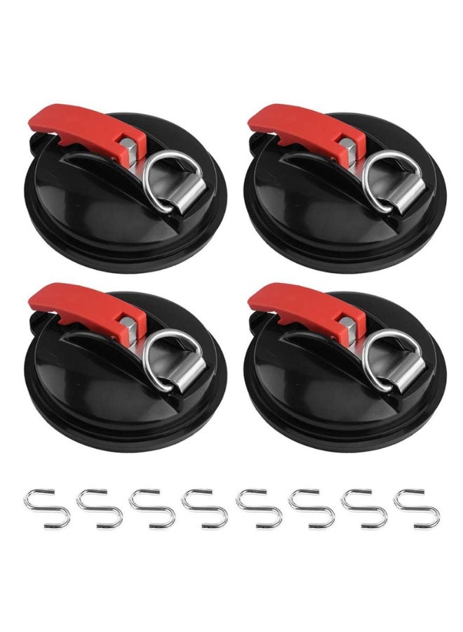 4Pcs Multifunctional Suction Cup, Powerful Sucker Cup with Securing S Hook Anchor Heavy Duty Car Tensioner for Home, Workshop, for Tie Down Luggage, Camping Car - Image 1