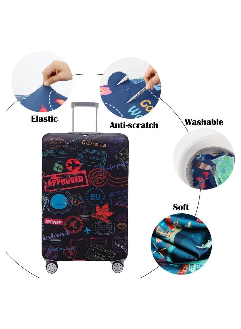 GGEROU غطاء حماية لحقائب السفر للحقائب ذات العجلات، 18/24/28/32 بوصة أغطية حقائب الأمتعة قابلة للغسل والغبار ومضادة للخدش - Image 3