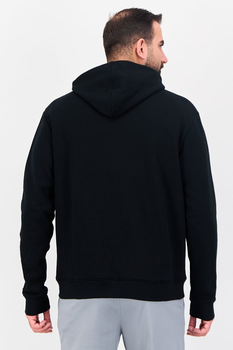 Reebok هودي رياضي للرجال بأكمام طويلة مناسب في الهواء الطلق، أسود - Image 3