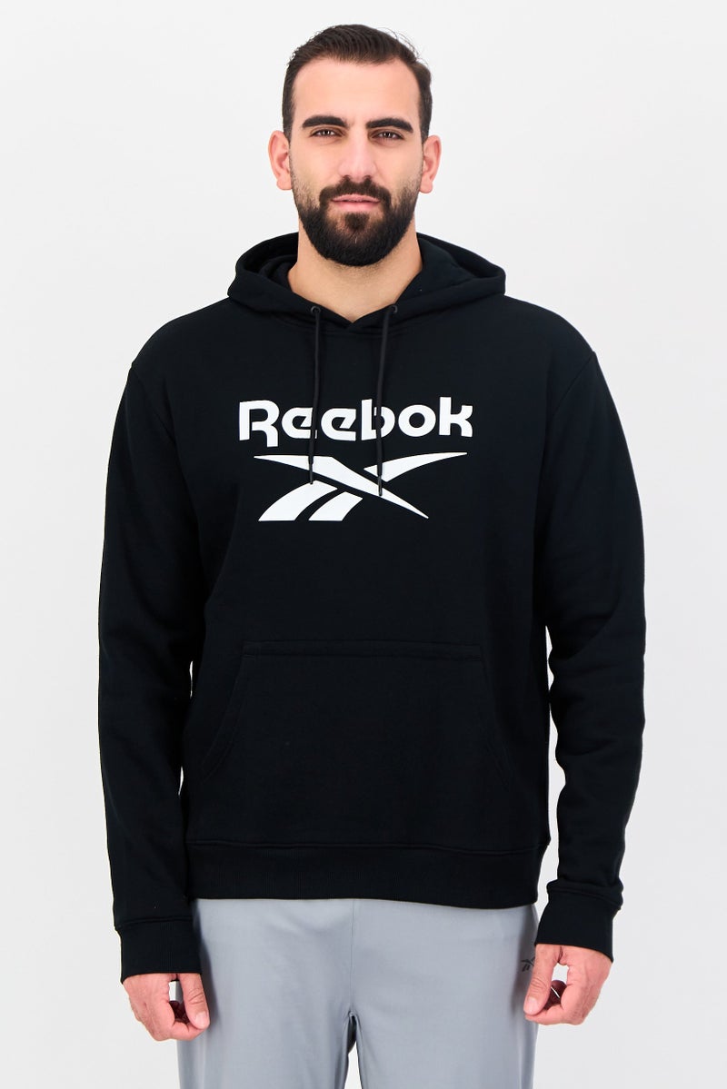 Reebok هودي رياضي للرجال بأكمام طويلة مناسب في الهواء الطلق، أسود - Image 1