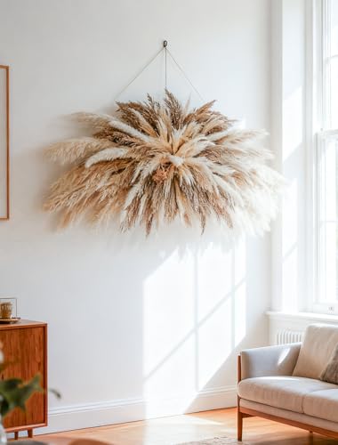 NTLPAMPA Large Boho Decor Pampas Grass Wall Decor 3550inch Natural Dried Flower AllinOne Kit Easy Install Perfect Decor for Living RoomWedding ArchEntrywayParty Decor - Image 1