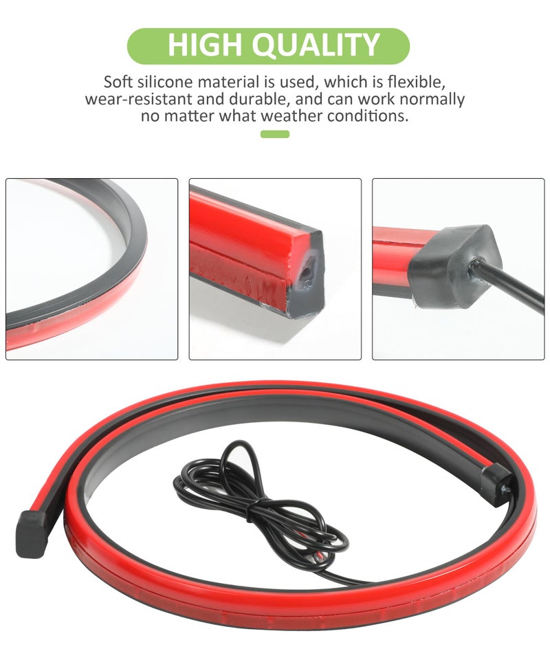 RACOONA 35 inch 3rd Brake LED DC12V Flexible High Mount Stop Light, Universal Red Truck SUV RV Brake Light Strip - Image 3