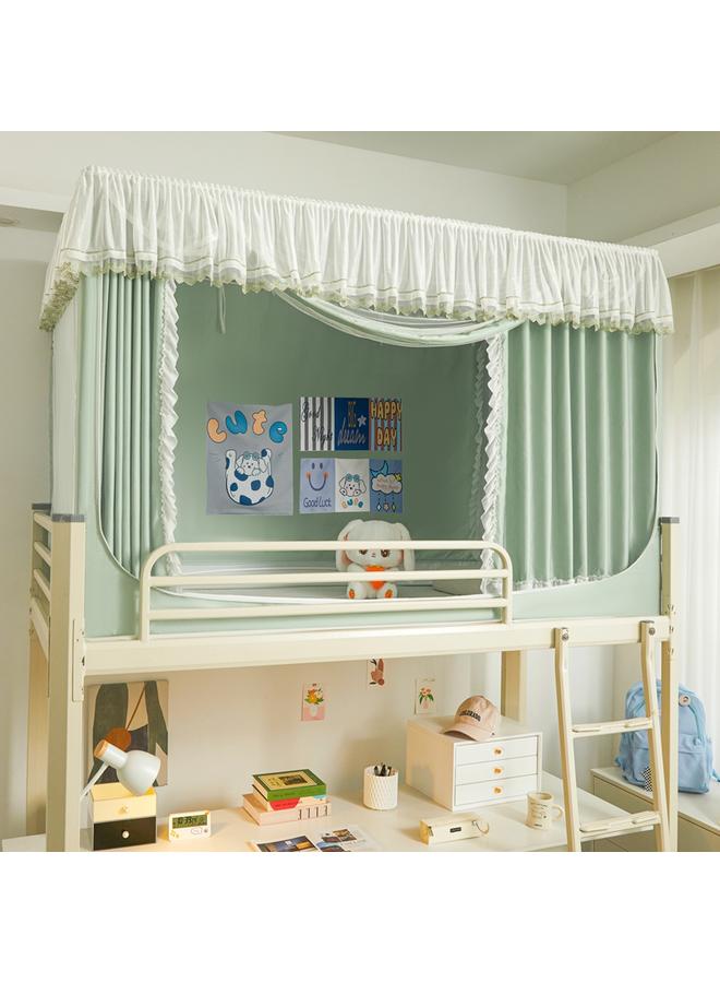 Bluejw 15N Princess Wind Bed Curtain Mosquito Net Female Student Dormitory Integrated All-inclusive Bedroom Top Bed Small Fresh Shading Bed - Image 5