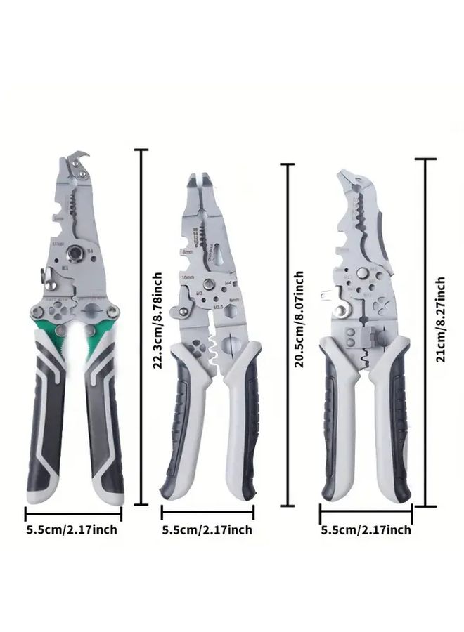Multi Function 18 In 1 Foldable Wire Stripper Pliers Professional Manual Cable Cutter Tool - Image 3