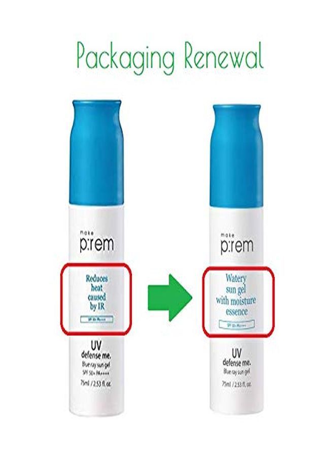 MAKEP:REM Uv Defense Me Daily Sun Essence Sunscreen Spf 50+ Pa++++ Reefsafe Ocean Friendly Moisture Up Sunscreen For Body Face Uv Protection For Sensitive Skin 169 Fl Oz Blue Ray Sun Gel Renewed - Image 2