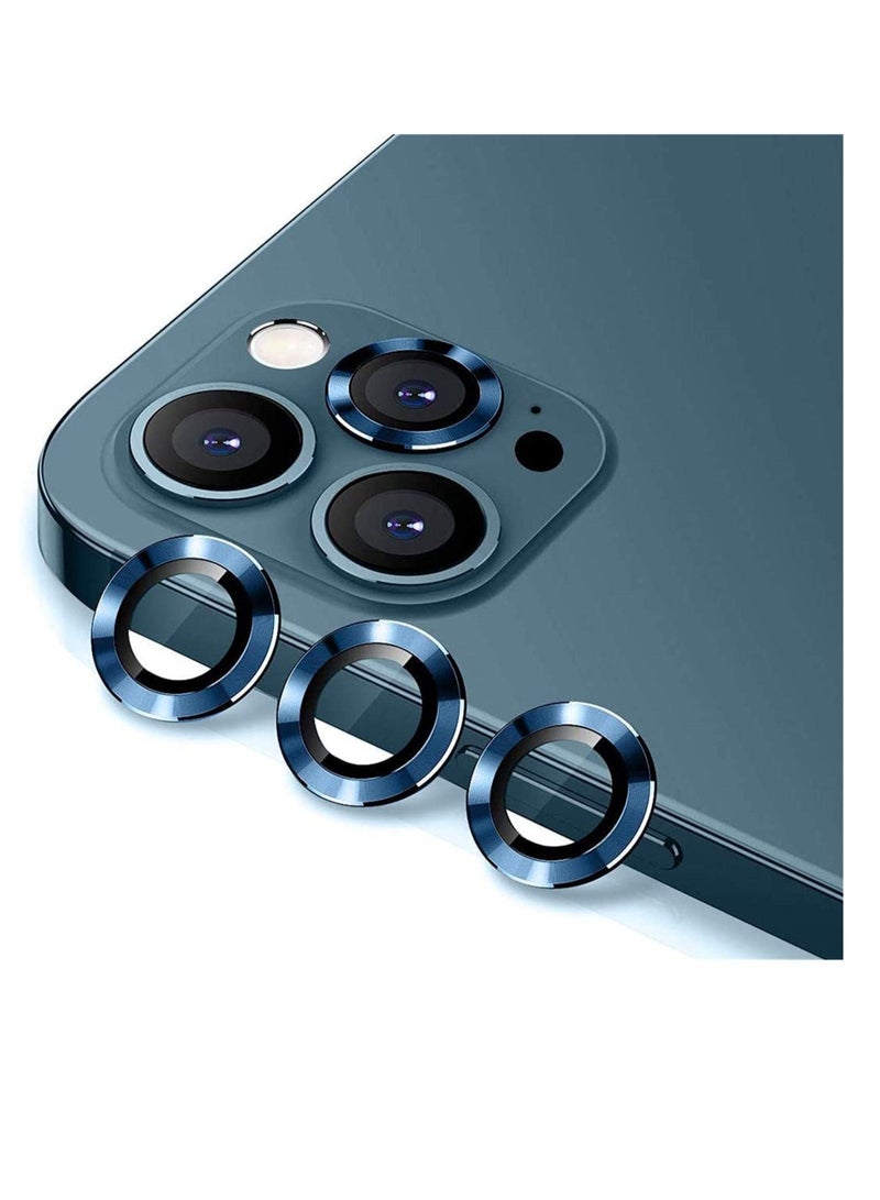 ELTRAZONE Camera Lens Protector for iPhone 13promax Lens Protector Premium HD Tempered Glass Metal Ring Aluminium Alloy Lens Screen Cover Film - Image 1