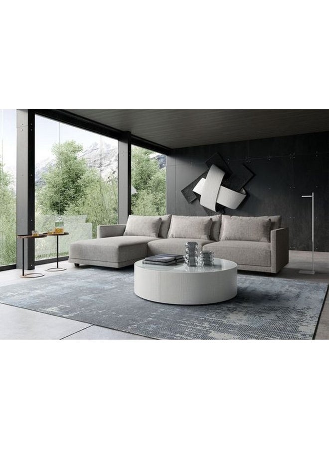 هومزمارت كنبة زاوية خشب سويدي وكتان - رمادي - Image 1