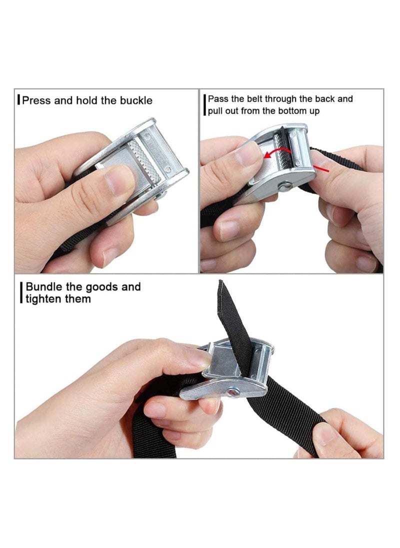 Generic - Tie Down Straps, Adjustable Lashing Straps Ratchet Straps Heavy Duty Ratchet Tie Down Straps Cargo Straps with Cam Buckle Suitable for Carrying Various Cargo or Luggage 5 Pack 16 Ft - Image 1