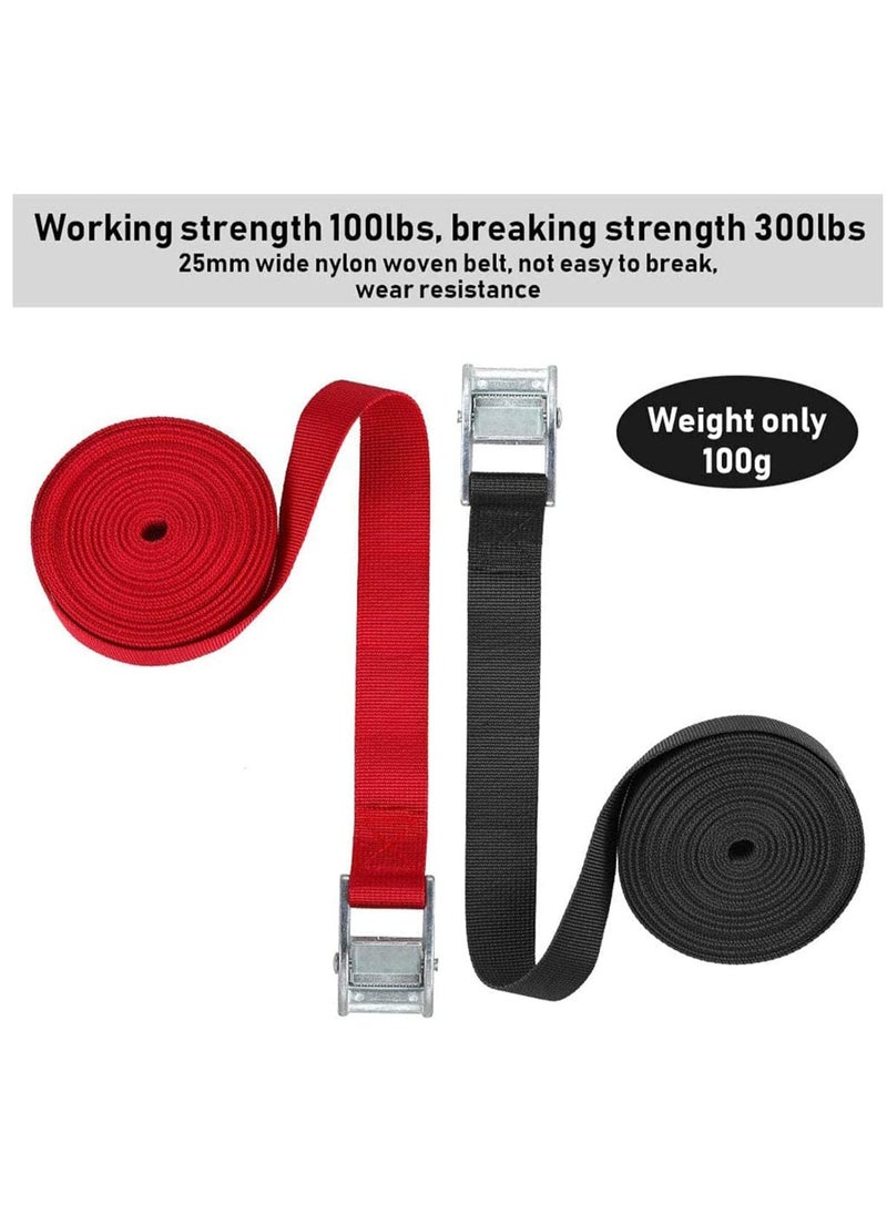 Generic - Tie Down Straps, Adjustable Lashing Straps Ratchet Straps Heavy Duty Ratchet Tie Down Straps Cargo Straps with Cam Buckle Suitable for Carrying Various Cargo or Luggage 5 Pack 16 Ft - Image 1