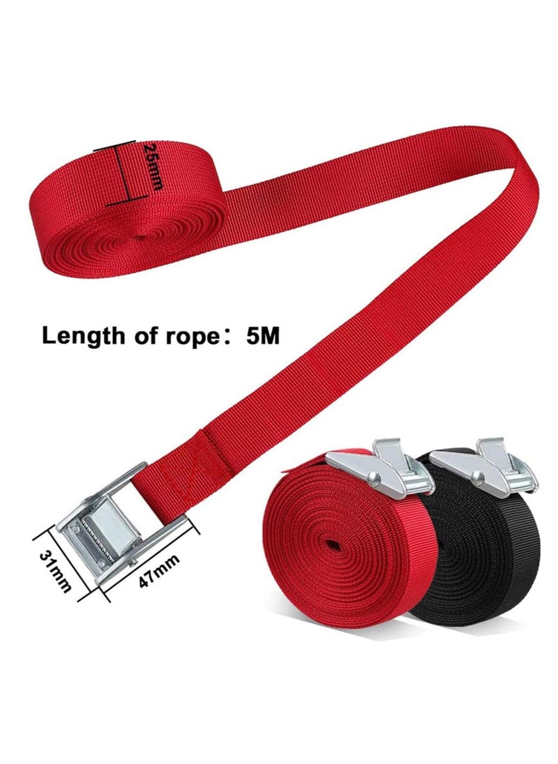 Generic - Tie Down Straps, Adjustable Lashing Straps Ratchet Straps Heavy Duty Ratchet Tie Down Straps Cargo Straps with Cam Buckle Suitable for Carrying Various Cargo or Luggage 5 Pack 16 Ft - Image 1