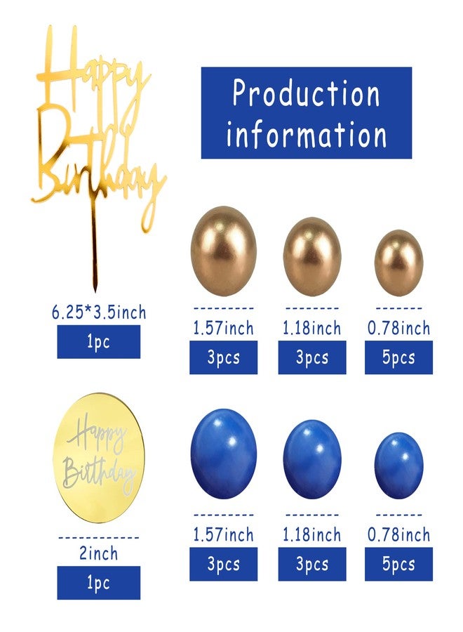 DRWATE 25 PCS Birthday Cake Topper Set, Acrylic Happy Birthday Cake Toppers Numbers 0-9 Crown Cake Topper Ball Shaped Cake Insert Toppers Birthday Cake Decorations for Children or Adults (Style 1) - Image 2
