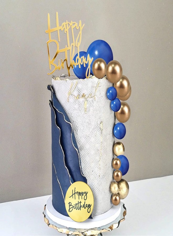 DRWATE 25 PCS Birthday Cake Topper Set, Acrylic Happy Birthday Cake Toppers Numbers 0-9 Crown Cake Topper Ball Shaped Cake Insert Toppers Birthday Cake Decorations for Children or Adults (Style 1) - Image 4