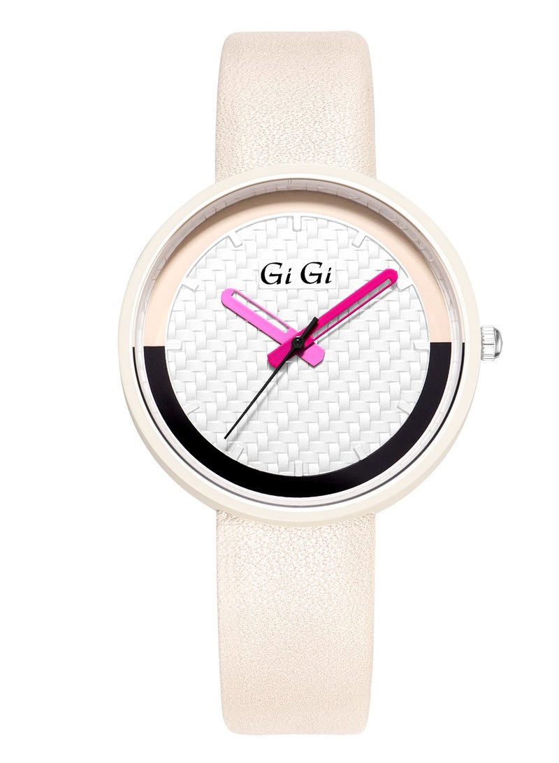 جيجي ساعة يد نسائية من جيجي انالوج بسوار جلدي - Image 1