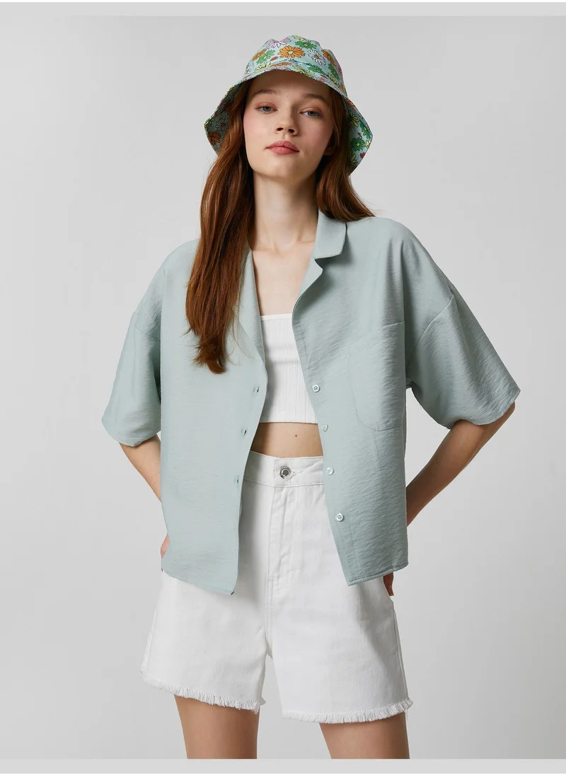 كوتون Short Sleeve Pocket Detail Relax Fit Shirt