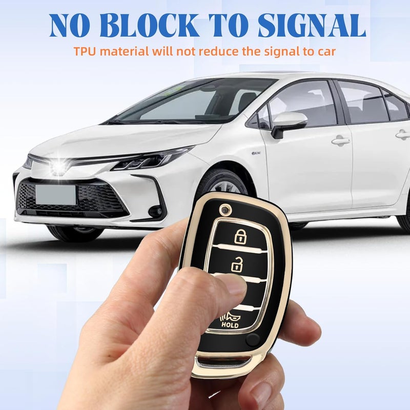QBUC Key Fob Cover for Hyundai Elantra, Ioniq, Sonata, Tucson - Soft TPU 360 Degree Protector with Keychain - Image 4