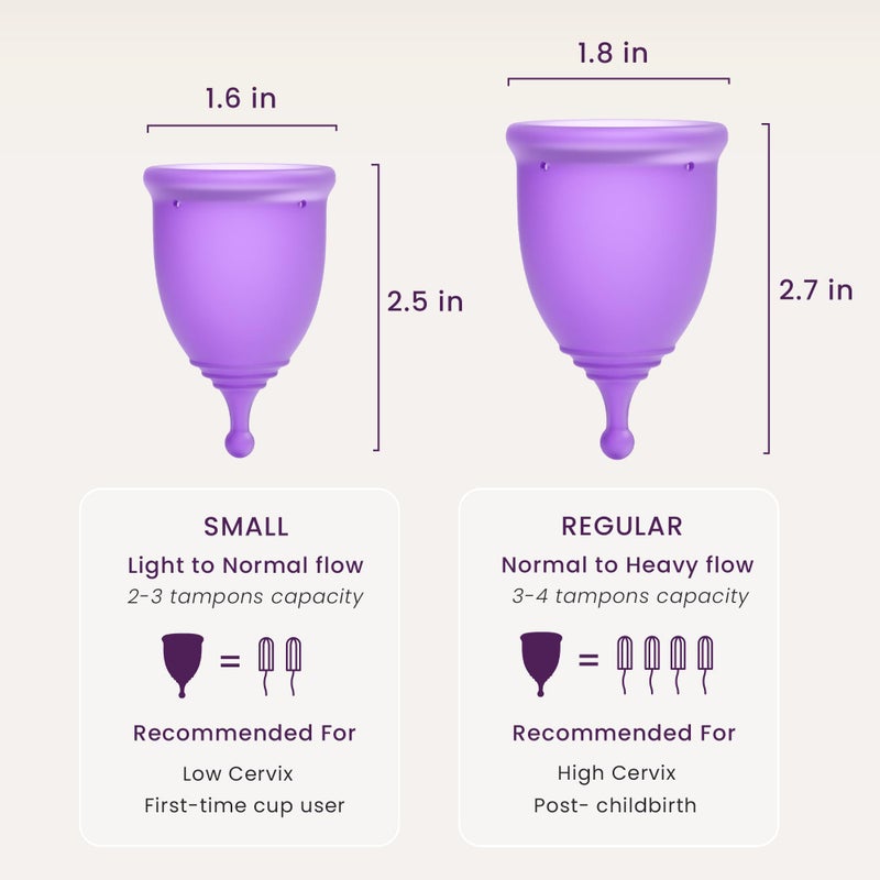 EcoBlossom Reusable Menstrual Cup Set - The Most Reliable Medical Grade Silicone Period Cups - Comfortably use for 12 Hours (2 Small Cups) - Image 5