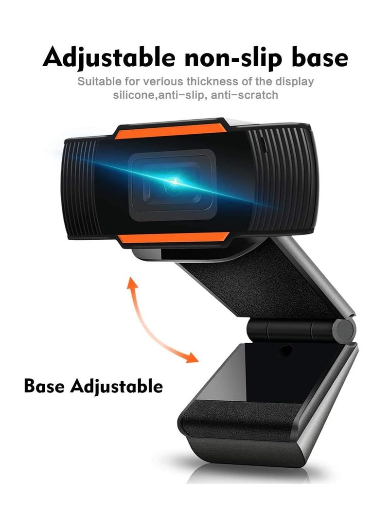 كاميرا ويب HD 1080P مع ميكروفون USB 2-3 كمبيوتر للبث المباشر زاوية واسعة 110 درجة 30 اطار في الثانية للابتوب والكمبيوتر المكتبي والمؤتمرات ومحادثات الفيديو أسود - Image 4