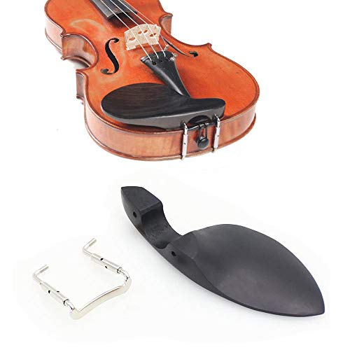 Jiayouy Violin Ebony Chin Rest with Standard Bracket for 3/4 Violin - Center Mount - Image 5