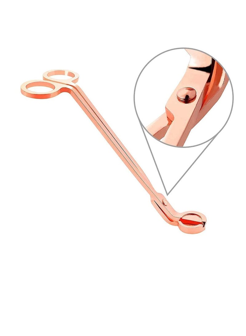 Excefore مقص فتيل الشمعة، مقص فتيل الشمعة من الفولاذ المقاوم للصدأ، قاطع الفتيل المصقول من الفولاذ المقاوم للصدأ، 7 إنش، ملحقات مصابيح الزيت، مقص، 2 قطع (ذهب وردي) - Image 5