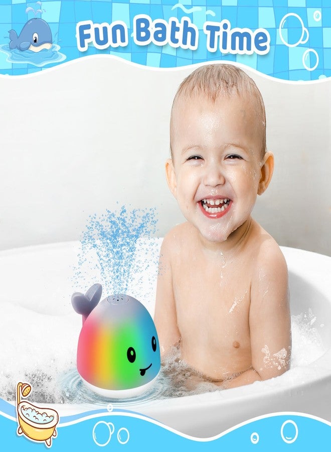 Gigilli Upgraded Baby Bath Toys, Rechargeable Light Up Bath Toys for Kids 1-3, Baby 6-12 12-18 Months Whale Bath Toy Sprinkler, Fountain Bathtub Toys Toddler Newborn Birthday Gifts - Image 3