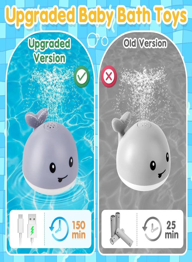 Gigilli Upgraded Baby Bath Toys, Rechargeable Light Up Bath Toys for Kids 1-3, Baby 6-12 12-18 Months Whale Bath Toy Sprinkler, Fountain Bathtub Toys Toddler Newborn Birthday Gifts - Image 2