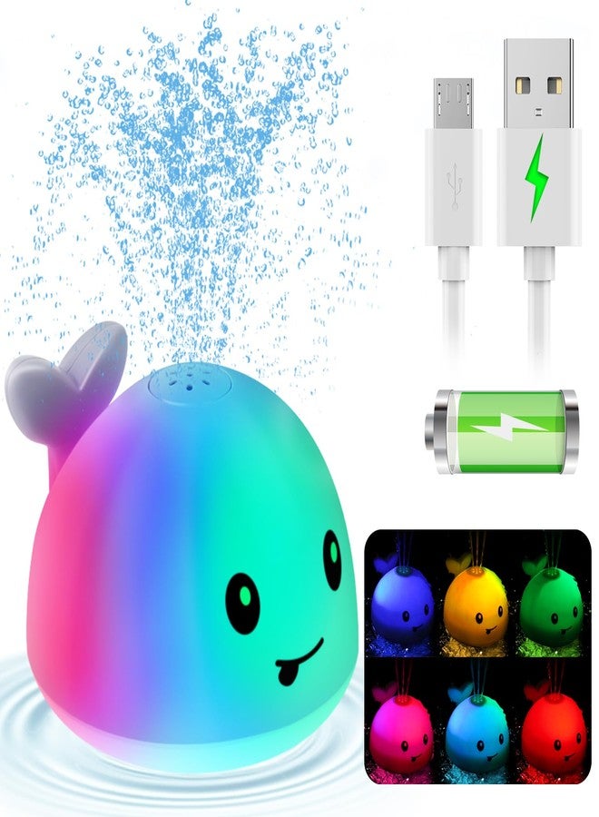 Gigilli Upgraded Baby Bath Toys, Rechargeable Light Up Bath Toys for Kids 1-3, Baby 6-12 12-18 Months Whale Bath Toy Sprinkler, Fountain Bathtub Toys Toddler Newborn Birthday Gifts - Image 1