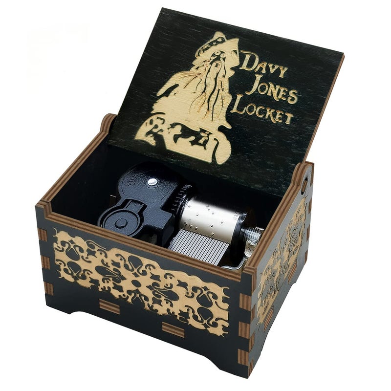 Davy Jones Music Box Fans GiftsCollection Windup Mechanism Wooden Music Box Crafts