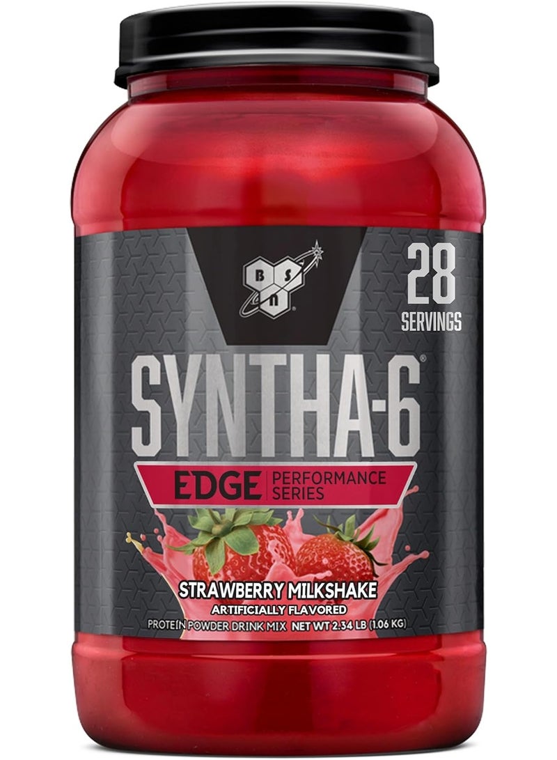 BSN Syntha-6 Edge Protein Powder Strawberry Milkshake Flavor – Hydrolyzed Whey & Casein Protein Blend, Low Sugar, 28 Servings - Image 1