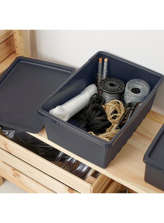 erorex Storage box with lid, black, 35x25x14 cm/9 l - Image 3