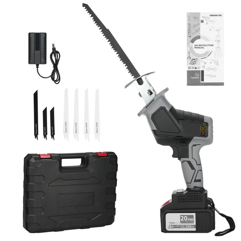 Cordless Reciprocating Saw: 21V 4.0Ah Battery, 3000SPM No-load Speed, Tool-free Blade Change - 8 Saw Blades Included, Lightweight One-hand Design, Safety Double Switch for Cutting Wood, Tree Branches, - Image 1