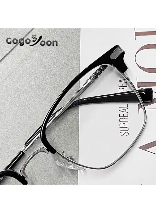 Gogosoon Men's Half-frame Blue Light Blocking Prescription Gl With Clear Lenses High-end Stylish Intellectual Cool Handsome Eyewear - Image 5