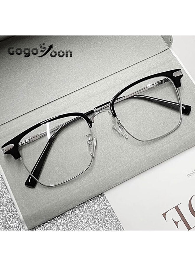 Gogosoon Men's Half-frame Blue Light Blocking Prescription Gl With Clear Lenses High-end Stylish Intellectual Cool Handsome Eyewear - Image 3