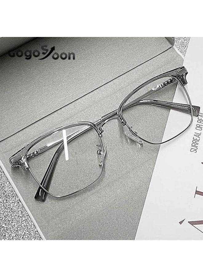 Gogosoon Men's Half-frame Blue Light Blocking Prescription Gl With Clear Lenses High-end Stylish Intellectual Cool Handsome Eyewear - Image 4