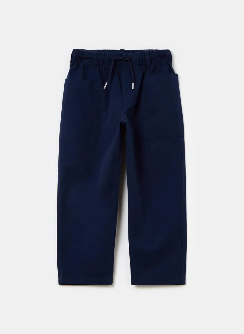 او في اس Linen And Cotton Trousers With Drawstring