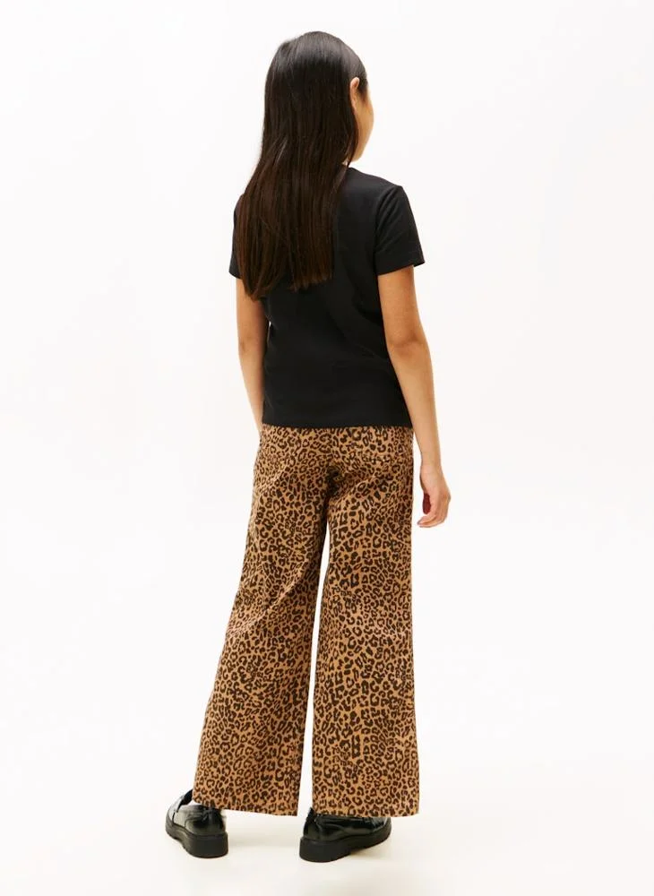 تومي هيلفيغر تيشيرت أطفال بياقة مستديرة مزين بترتر