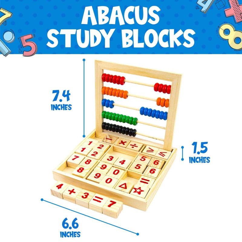 Toysery Abacus for Kids Math Counters, Wooden Educational Counting Toy, Toddler Blocks Kindergarten Toys, Toddler Blocks Toys, 50 Beads and 30 Blocks, Wooden Blocks for Toddlers 1-3 Large - Image 4