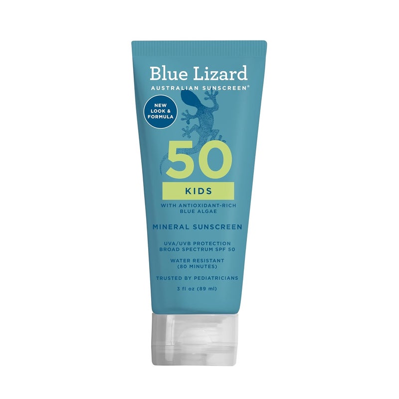 BLUE LIZARD Kids Mineral SPF 50 Sunscreen Lotion, 100% Mineral, Children’s Sunscreen, Water-Resistant Formula, Paraben-Free, Fragrance-Free, 3 fl oz - Image 1