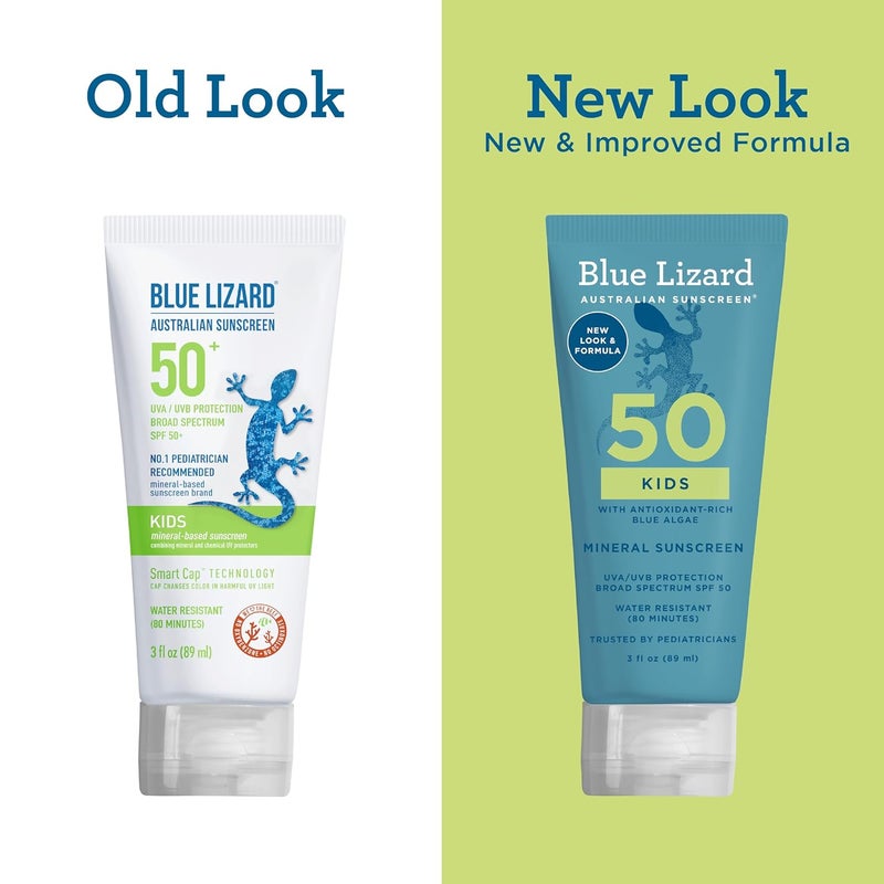 BLUE LIZARD Kids Mineral SPF 50 Sunscreen Lotion, 100% Mineral, Children’s Sunscreen, Water-Resistant Formula, Paraben-Free, Fragrance-Free, 3 fl oz - Image 4