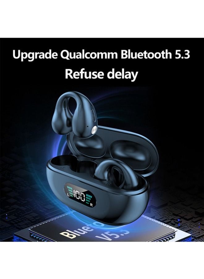 Generic In-Ear Bluetooth Headset Gaming Noise Cancellation Bone Conduction Sports Wireless Clip-On Earbuds Black  - Image 2