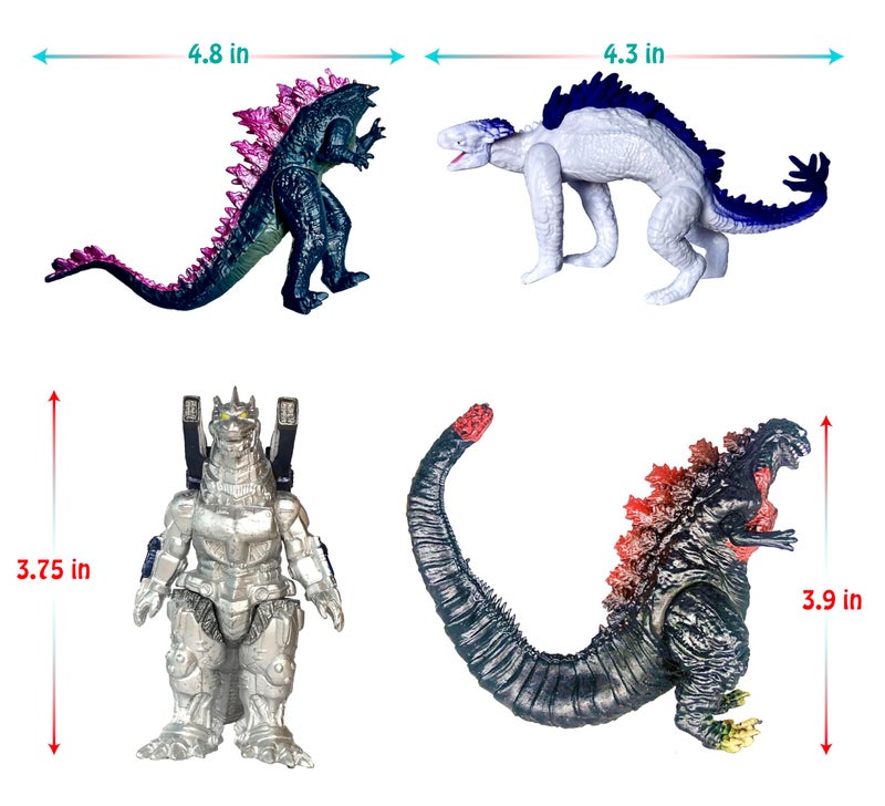 TwCare TwCare Set of 12 Godzilla x Kong: The New Empire  Dinosaur Dragon Toys Action Figures  Evolved Basic Exquisite Battle Roar B.E.A.S.T. Glove Shimo Frost Bite Mecha King Ghidorah Cake Toppers Pack - Image 3