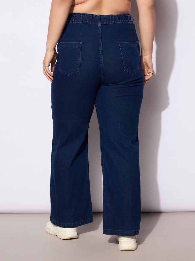 SASSAFRAS Sassafras Plus Size Straight Fit Jeans with Front Seam Detail  - Image 5