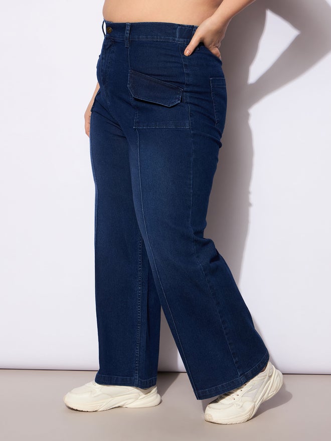 SASSAFRAS Sassafras Plus Size Straight Fit Jeans with Front Seam Detail  - Image 3