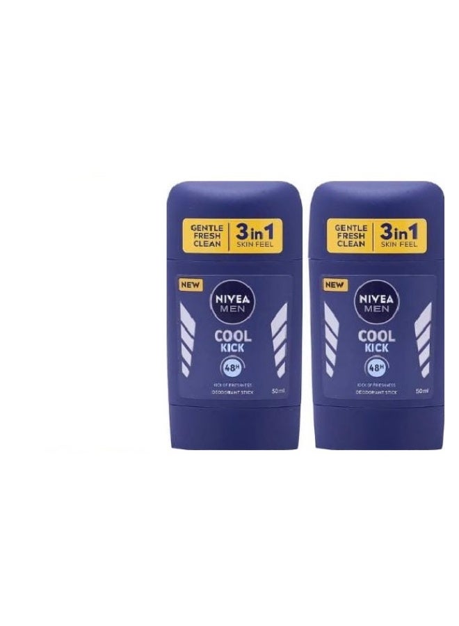 نيفيا مزيل عرق نيفيا للرجال كول كيك برائحة منعشة 50 مل (عبوة من قطعتين) - Image 1