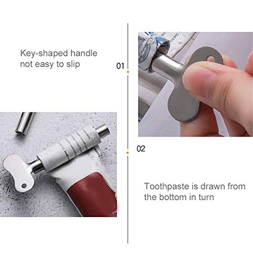 DonLeeving Luckycivia 10 Pcs Stainless Steel Toothpaste Tube Squeezers, Metal Toothpaste Dispenser Squeezers for Bathroom - Image 3