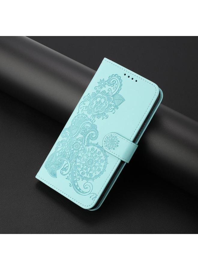 اس-توب جراب لهاتف Redmi Note 14 4G مقاس 164.84 مم، جراب هاتف جلدي قابل للطي منقوش بزهرة الداتورة - Image 2