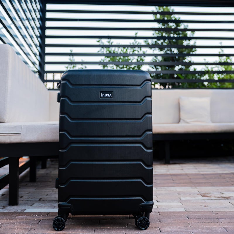 InUSA TREND Luggage with Spinner Wheels | Durable Lightweight Hardside Suitcase, Travel bag with Handle and Trolley, 28-Inch Large Checked luggage | Black - Image 5