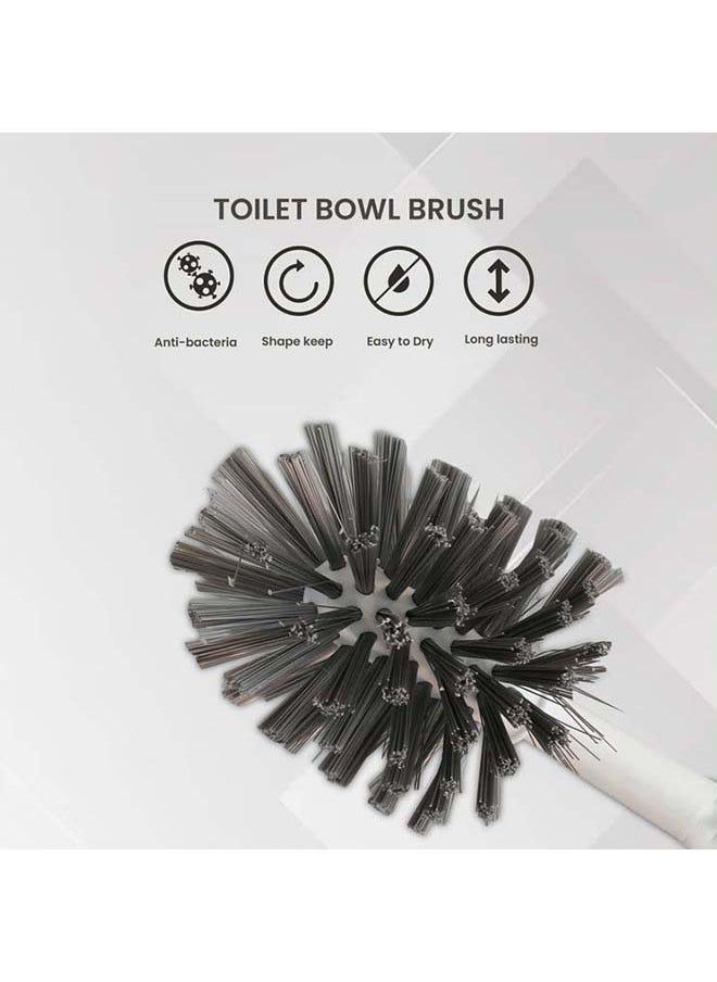 Home Pro Toilet Brush with Holder Compact Round Design Comfortable Handle  - Image 5